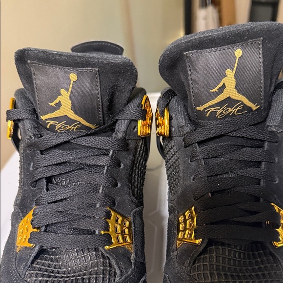 Jordan 4s Royalty Retro Sneakers in Black and Gold - Picture 3 of 11